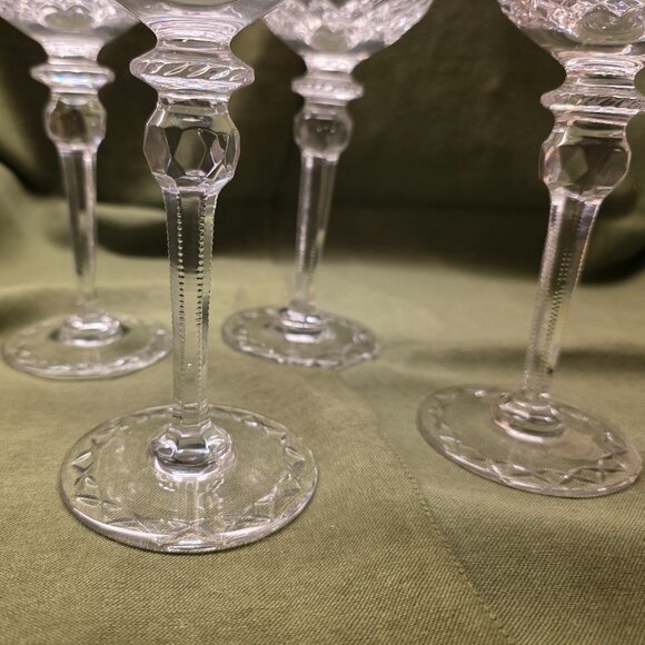 Set of 4 Rogaska Crystal Gallia Wine Hock Balloon Red Wine Glasses 8" Orig Owner - Picture 3 of 8